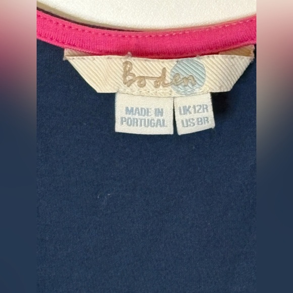 Boden Navy Dress with Pink Trim - Picture 4 of 6